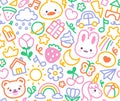 Funny childrens vector seamless pattern