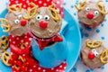 Funny christmas reindeer cupcakes delicious gift for kids