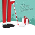 Funny christmas Santa golf postcard