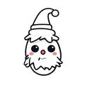 Funny Christmas sticker egg snowman. transparent background version available