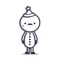 Funny Christmas sticker minimalist snowman. transparent background version available