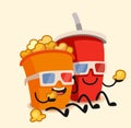 Funny cinema popcorn bucket and soda