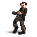 Funny circus clown with lot of emotions