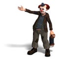 Funny circus clown with lot of emotions