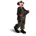 Funny circus clown with lot of emotions