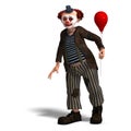 Funny circus clown with lot of emotions