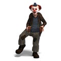 Funny circus clown with lot of emotions