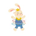 Funny circus performer bunny, show artist