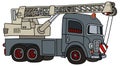 The funny classic gray truck crane