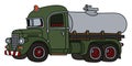 The funny classic green tank truck