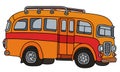 Funny classic orange bus Royalty Free Stock Photo