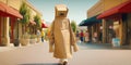 Funny clothing mannequin returns with shopping bags, concept of Retail therapy, created with Generative AI technology