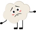 Funny cloud mascot feeling sad