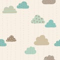 Funny clouds pattern Royalty Free Stock Photo