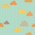 Funny clouds pattern Royalty Free Stock Photo