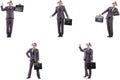 Funny clown businessman with briefcase Royalty Free Stock Photo