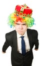 Funny clown businessman isolated Royalty Free Stock Photo