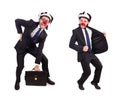 Funny clown businessman isolated on the white background Royalty Free Stock Photo