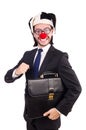 Funny clown businessman isolated Royalty Free Stock Photo