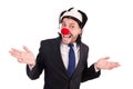 Funny clown businessman isolated Royalty Free Stock Photo