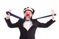 Funny clown businessman isolated Royalty Free Stock Photo