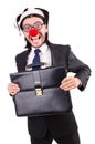 Funny clown businessman isolated Royalty Free Stock Photo