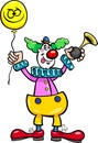 Funny clown cartoon illustration Royalty Free Stock Photo