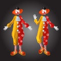 Funny clown character in colorful costume set Royalty Free Stock Photo