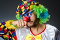 Funny clown in colourful Royalty Free Stock Photo