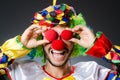 Funny clown in colourful Royalty Free Stock Photo