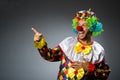 Funny clown in colourful Royalty Free Stock Photo