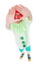 Funny clown framing with hands Royalty Free Stock Photo