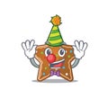 Funny Clown gingerbread star cartoon character mascot design