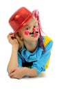 Funny clown girl Royalty Free Stock Photo
