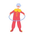 Funny clown with hula hoop