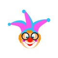 Funny Clown mask carnival birthday Kids Party Clown character isolated