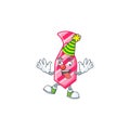 Funny Clown pink stripes tie cartoon character mascot design Royalty Free Stock Photo