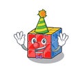 Funny Clown rubic cube cartoon character mascot design