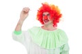 Funny clown smiling and writing Royalty Free Stock Photo