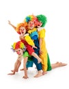 Funny clowns at the party Royalty Free Stock Photo