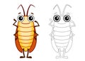 Coloring Insect for children coloring book. Funny cockroach in a cartoon style. Trace the dots and color the picture