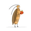 Funny cockroach for your design