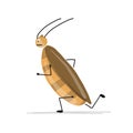 Funny cockroach for your design