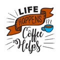 Funny Coffee Quote and Saying. 100 vector best for graphic in your goods Royalty Free Stock Photo