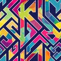 Funny colored geometric seamless pattern