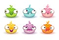 Funny colorful blob characters set. Royalty Free Stock Photo