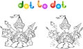 Funny colorful castle dot to dot