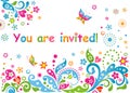 Funny colorful childish invitation