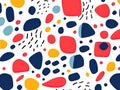 Funny colorful doodle pattern. A creative background in a minimalist style for children or a fashionable design with basic shapes Royalty Free Stock Photo