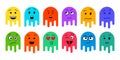 Funny colorful emoji set with various emotions